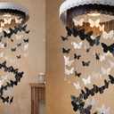 Chuangdi Feather Butterfly Decorations 36 Pcs Black 3size Monarch Wall & Party Decor for Wedding, DIY Crafts Lightweight Artificial Feather Butterflies for Home Indoor Outdoor