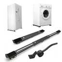 Appliance Dolly with Wheels, Adjustable Furniture Moving Rollers for Refrigerator and Washing Machine (Black)