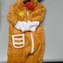 OLAOLA Baby Animal Costume Onesie, Unisex Toddler Romper, Plush Dress Up Infant Outfits Halloween Cosplay Jumpsuit (18-24 Months/Height 32"-35", Gingerbread)