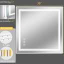 36"x36" LED Bathroom Mirror with Lights, Anti-Fog, Backlit + Front Lit, Dimmable, Led Vanity Mirror for Wall, 3 Colors, Memory Function, Shatter-Proof Tempered Glass