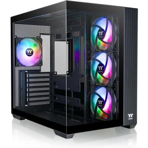 Thermaltake View 380 TG ARGB Black ATX Case; 4x120mm ARGB Fans Included; Supports Hidden-Connector Motherboard; Front & Side Dual Tempered Glass Panel; CA-1Z2-00M1WN-00