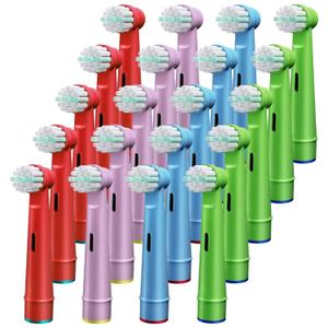 GENKENT 20 Pcs Kids Toothbrush Head Compatible with Braun Oral B Kids Electric Toothbrushes, Extra Soft Bristle for Sensitive