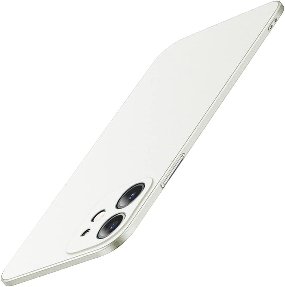 Casechics Compatible with iPhone Case,Luxury Matte Hard PC Slim Fit Ultra Thin Lightweight Camera Lens Protection Soft Shockproof Cover Phone Case (White,iPhone 11)