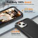 TUTUKII Compatible with iPhone 14 Plus&15 Plus Case with Belt Clip Holster, Military Grade Shockproof, Compatible with MagSafe, 3-Layer, Heavy Duty Magnetic Phone Case Cover, 6.7", Black
