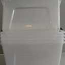 IRIS USA 54 Qt Stackable Plastic Storage Bins with Lids, 6 Pack - BPA-Free, Made in USA - See-Through Organizing Solution, Latches, Durable Nestable Containers, Secure Pull Handle - Clear