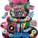 80s Cake Decorations 27PCS 90s Cake Topper Retro Hip Hop Cakes Decorations 1980s Disco Ball Cakes Toppers for 80s 90s Party Decorations
