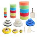 30pcs Drill Polishing Kit Car Detail Buffing Wheel with M6 Thread Backing Plate & 1/4 Hexagonal Shank,Car Sanding Polishing Waxing Pad for Drill and Mini Air Sander