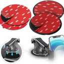 Dashboard Adhesive Mounting Disk Set for Suction Cup Car Mounts – 3.15" (80mm) Flat Surface Pad for Phone Holder & GPS – Strong Hold on Curved Dashboards – Includes 2 Disks & 2 Replacement Pads