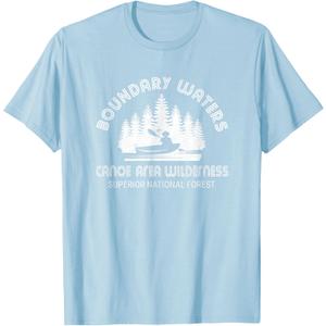 Boundary Waters T-Shirt Vintage Minnesota BWCA Shirt T-Shirt (Small, Baby Blue)