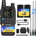 TIDRADIO TD-H3 Ham Radio Handheld(2PCS Batteries), 8-Bands, Wireless &Type C Programming, Frequency Match, Air Band &771 Long Antennas, Walkie Talkie Rechargeable Portable Two Way Radio Full Kit, 1Pack