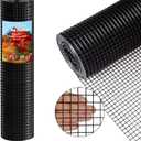 Thinkahead Black Steel 1/2 inch 48 X 100 ft 19 Gauge Vinyl PVC Coated Wire Mesh Roll Galvanized Hardware Cloth