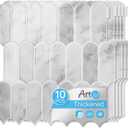 Art3d 12 x 12 Inch Heavy-Duty Peel and Stick Backsplash, Self-adhesive Wall Tiles for Kitchen Bathroom Decor, 10-Pack Gray Marble