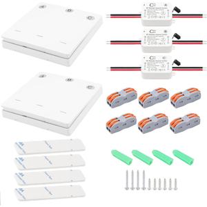 JIUWU 3pcs RF 433Mhz Wireless Remote Control 1 Channel Relay Switch, AC110V AC 90~250V 10A, with 2pcs Included 86 Wall Panel Transmitter No Wiring Required, Remote Control Switch for 3pcs Home Light JIUWU 3pcs RF 433Mhz Wireless Remote Control 1 Channel Relay Switch, AC110V AC 90~250V 10A, with 2pcs Included 86 Wall Panel Transmitter No Wiring Required, Remote Control Switch for 3pcs Home Light