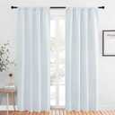 NICETOWN Kitchen Room Darkening Curtains - Window Treatment Thermal Insulated Rod Pocket Room Darkening Curtains/Drapes for Bedroom (2 Panels, 42 by 84, Platinum - Greyish White)