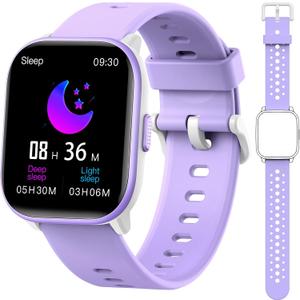Kids Watch for Girls Boys with IP68 Waterproof, Girls Watch with 19 Sports Modes, Sleep Tracking, Pedometer, Stopwatch, Kids Activity Tracker, Birthday Gifts for Girls Age 6-15 Years Old (Purple)
