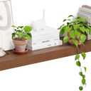 Heimlove 12 Inch Deep Floating Shelves, 48 x 12 inches Long Wall Shelf, Rustic Wood Wall Shelves for Fireplace Mantel, Set of 1 (Walnut)