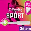 Playtex Sport Tampons Ultra Absorbency, Fragrance-Free - 36ct | Ultra Tampons for Women, Feminine Care, Playtex Tampon with 360 Leak Defense (36 Count (Pack of 1))