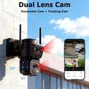 Uniter Dual Lens Solar Security Cameras Wireless Outdoor,5G/2.4G WiFi, 360 View Pan/Tilt Home Security Camera with 6MP Color Night Vision/PIR Motion Detection/Spotlight Siren/2-Way Audio