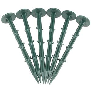 50 Pack 6 Inch Plastic Garden Lawn Stakes, Landscape Anchors Rustproof Spikes for Ground Lawn Edging, Weed Fabric, Tarp, Christmas Yard Decor, Camping Tent (50)