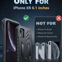 FNTCASE for iPhone XR Phone Case: Military Grade Full Protection Shockproof Hard Phonecase with Kickstand - Rugged Protective Cases Matte Textured Drop Proof Heavy Duty Cover - Black