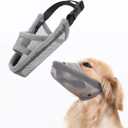 Crazy Felix Nylon Dog Muzzle for Small Medium Large Dogs Dachshund Beagle Poodle Labrador, Air Mesh Breathable and Drinkable Pet Mouth Guard for Anti-Biting Chewing Scavenging(S, Grey)