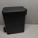 Cesun Bathroom Trash Can with Lid, 2.6 Gallon Small Black Bathroom Garbage Can Soft Close, Stainless Steel Waste Basket with Step Pedal for Bedroom, Laundry Room, Living Room, Home Office, Toilet, RV