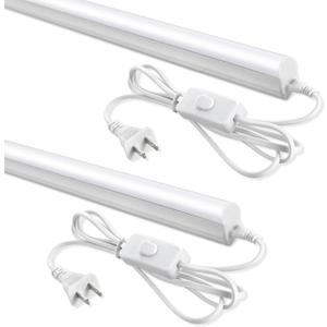 (2 Pack 4FT T5 LED Shop Light,6500K,20W,2300LM(Super Bright White) Linkable LED Integrated Fixture,Garage Ceiling and Cabinet Light,Strip Light,Corded Electric with ON/Off Switch