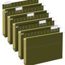 Extra Capacity Hanging File Folders, RAZCC 30 Pack Letter Size Reinforced Hanging Folders with Heavy Duty 1 Inch Expansion for Bulky Files, Filing Cabinet, Adjustable Tabs, Green