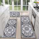 HEBE Farmhouse Kitchen Rugs Sets of Only 2 pieces Non Slip Washable Boho Kitchen Rugs and Mats for Floor Kitchen Runner Rug Floor Carpet for Kitchen, Laundry, Hallways 20×59, 20×39