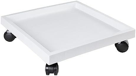 NAZKAEN 14.2 Inch Square Rolling Plant Caddy Saucer with Wheels, Heavy Duty Wheeled Planter Stand for Potted Plant, Coaster Roller Base Tray with Casters, Flower Pot Dolly Holder for Indoor Outdoor