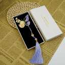Butterfly Bookmark Gifts for Women-Carnation Flower Design with Purple Tassel-Teacher Gifts Metal Bookmarks for Women Readers Book Lovers-Christmas Birthday Gift for Mom/Her/Girls