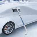 3 In 1 Snow Brush and Ice Scraper for Car Windshield TORCARVH Extendable Snow Removal 360 Pivoting Vehicle Winter Shovel Brush Snow Scraper with Long Handle for Car SUV Trucks (White)