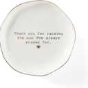 Mother of Groom Ring Dish, Ceramic Jewelry Dish Plate Christmas Birthday Mother's Day Wedding Gifts for Mother of Groom from Bride