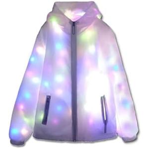 O-MAYEVER LED Light up Jacket For Women and Men Unisex Novelty Costume For Burning Man Party Carnivals Halloween Xmas Raves.XL