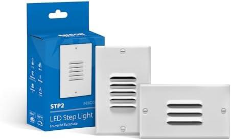NICOR Lighting STP2 Louvered White LED Step Light (STP2L120WH)
