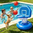 Pool Toys Inflatable Pool Floats Set, Inflatable Pool Basketball Hoop with 2 Balls for Indoor Outdoor Toddler Toys, Poolside Basketball Hoop Summer Water Toys for Boys Girls Age 3+