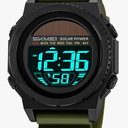 Solar Powered Energy Watch for Men Military Digital Multifunctional Led Luminous Indication 2 Time Zone 50m Waterproof Watch Reloj Solar para Hombre