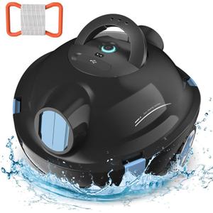 Y10 Cordless Robotic Pool Cleaner Automatic Vacuum - 90 Mins Runtime, Powerful Suction, Self-Parking, Lightweight for Above/Inground Pools Up to 65ft/1100 Sq.Ft