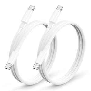 3FT USB C to USB C Cable, 2 Pack USB Type C Charger Cable 60W Fast Charging 3 Foot USBC to USBC Cord for iPhone 17 16 15 Pro Max, Samsung Galaxy S25 S24, Moto LG, Google Pixel, iPad Air 4 (White)