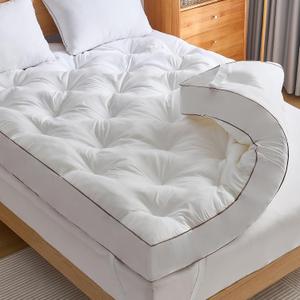 WhatsBedding 4 Inch Memory Foam Mattress Topper Queen for Back Pain Relief, Filled with Breathable Gel Memory Foam