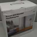 LEMOISTAR 10 Inch Wall Mounted Fan with Remote Control, 90 Oscillating, 4 Speeds, 4 Timer, Adjustable Tilt, 70 Inch Cord, Quiet, for Bedroom Garage RV Office Home Patio-White