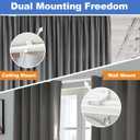 Ceiling Curtain Track, Heavy-Duty Curtain Tracks Ceiling Wall Mount for Curtains Ceiling Mounted Curtains Rod Track System with Roller Hooks Sliding Curtains Tracks Rails Set, White (6FT-9FT)