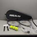HIRALIY 27" Tennis Rackets Set for Adults, 2 Player Pre-Strung Tennis Racquets, 2 Overgrip Tapes,3 Balls, and 4 Carrying Bag, Outdoor Recreational Sport for Beginner, Men, Women (Black)