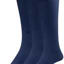Silky Toes Mens Soft Rayon Bamboo Dress Socks 3 Pk Seamless Toe Luxurious Crew Socks for Men (Navy, 10-13)