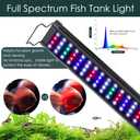 AQQA Aquarium Light,Full Spectrum LED Fish Tank Lights,12"-54" Adjustable Multi-Color White Blue Red Green LEDs with Extendable Brackets,14W-31W for Freshwater Plants (25W (32"-36"))