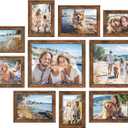 SONGMICS Picture Frames with 16 Mats, Set of 10 Collage Photo Frames, Two 8x10, Four 5x7, Four 4x6 Frames, Hanging or Table Display, Glass, 12 Non-Trace Nails, Rustic Brown URPF049X01, 8*10 2 pack + 5*7 4 pack + 4*6 4 pack