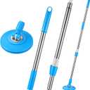 Spin Mop Replacement Handle 360 Degree Spin Mop Pole Handle Replacement Rotating Telescopic Stick for Head Replace Spinning Household Cleaning Accessories for Home(Cute Blue)