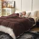 Fleece Bed Blankets Throw Size - Soft Lightweight Plush Fuzzy Cozy Luxury Blanket Microfiber Throw for Couch Bed,All-Season Breathable,40x60 Inches (Brown)