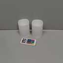 Flameless LED Candles with RGB Lighting,3A Battery Operated(Battery not Included) 12 Color Remote Control Votive Candles for Home Decor, Parties, Halloween, Christmas,4" Pillar Candles