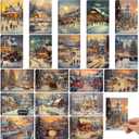 Nuanchu 80 Pcs Vintage Christmas Cards Bulk 4 x 6 Inch City Snow Scene Postcards Retro Winter Blank Greeting Cards for Xmas Holiday Party Home Friends Family